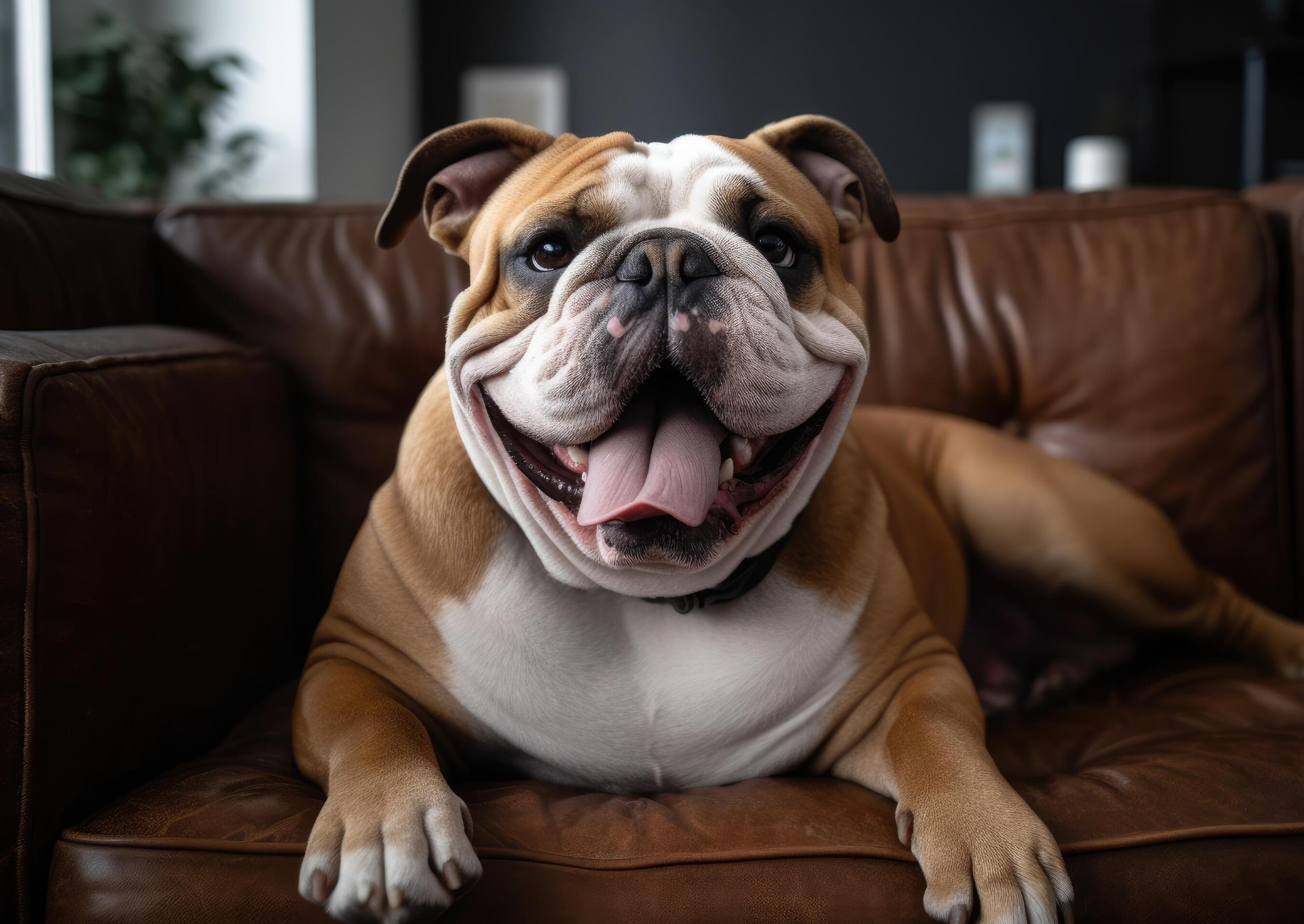Happy bulldog enjoying professional pet care booking experience in Klein TX